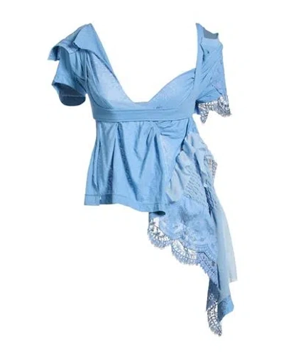 Dsquared2 Woman Top Azure Size Xs Cotton In Blue