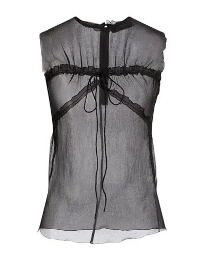 Dsquared2 Woman Top Black Size 2 Silk