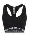 Dsquared2 Woman Top Black Size 4 Cotton, Elastane