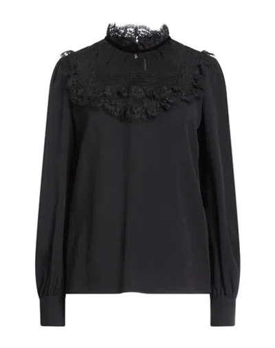 Dsquared2 Woman Top Black Size 4 Acetate, Viscose, Silk, Cotton, Polyamide