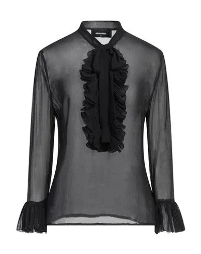 Dsquared2 Woman Top Black Size 8 Viscose