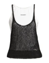 Dsquared2 Woman Top Black Size L Mohair Wool, Polyamide, Wool, Cotton, Elastane In Black