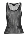 Dsquared2 Woman Top Black Size L Viscose, Polyester