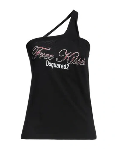 Dsquared2 Woman Top Black Size L Cotton