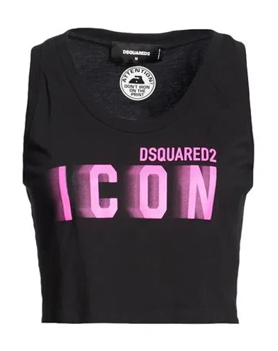 Dsquared2 Woman Top Black Size M Cotton