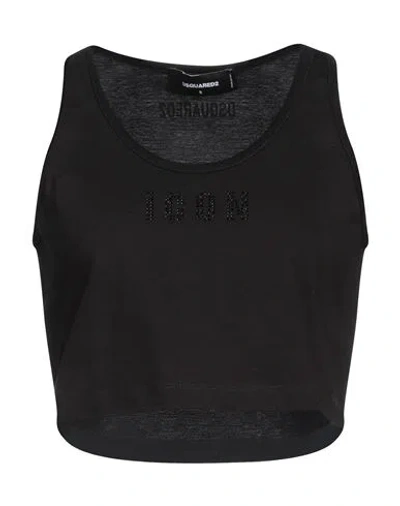 Dsquared2 Woman Top Black Size M Cotton