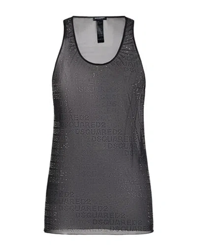 Dsquared2 Woman Top Black Size S Cotton, Elastane
