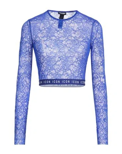 Dsquared2 Woman Top Bright Blue Size Xl Polyamide, Elastane