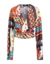 Dsquared2 Abstract Wrap Blouse In Brown