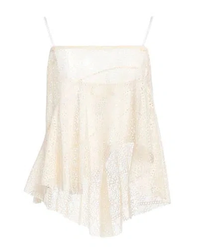 Dsquared2 Woman Top Cream Size 8 Polyester In White