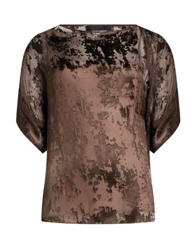 Dsquared2 Woman Top Dark Brown Size 2 Viscose, Silk