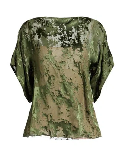 Dsquared2 Woman Top Dark Green Size 2 Viscose, Silk