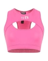 Dsquared2 Woman Top Fuchsia Size 6 Cotton, Elastane In Pink