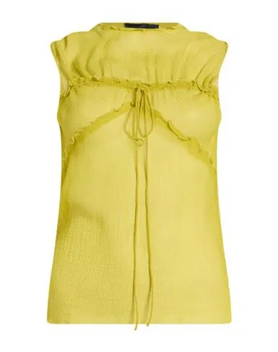 Dsquared2 Woman Top Lime Green Size 2 Silk