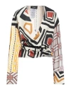 Dsquared2 Geometric-print Wrap-front Blouse In Mandarin