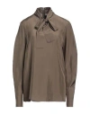 Dsquared2 Woman Top Military Green Size 10 Silk In Green