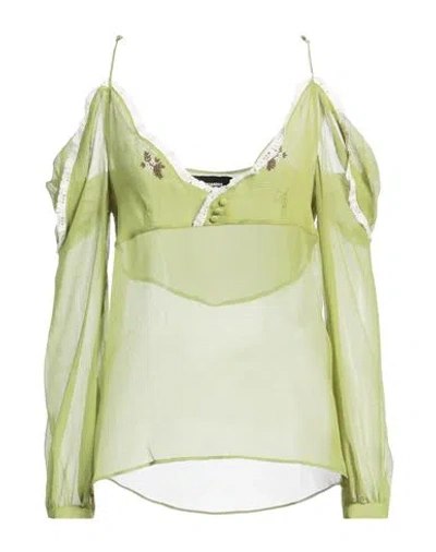 Dsquared2 Woman Top Military Green Size 2 Silk