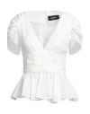 Dsquared2 Woman Top Off White Size 2 Silk In Off White