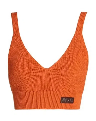 Dsquared2 Woman Top Orange Size S Wool