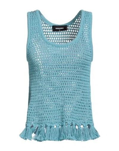 Dsquared2 Woman Top Pastel Blue Size Xs Cotton