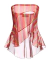 Dsquared2 Woman Top Red Size 2 Silk