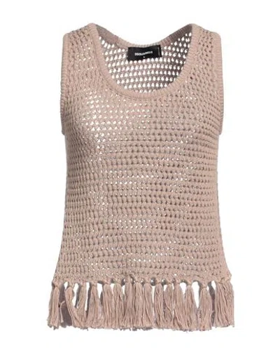 Dsquared2 Woman Top Sand Size S Cotton In Beige
