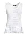 Dsquared2 Woman Top White Size L Cotton