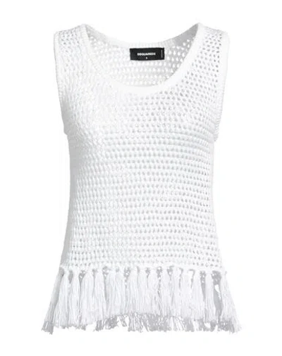 Dsquared2 Woman Top White Size L Cotton