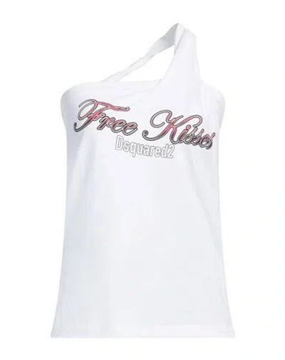 Dsquared2 Woman Top White Size M Cotton
