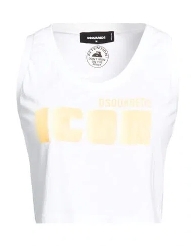 Dsquared2 Woman Top White Size M Cotton