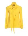Dsquared2 Pussy Bow-collar Long-sleeve Top In Yellow