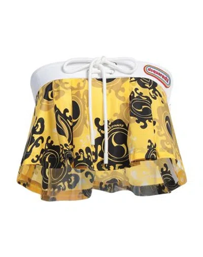 Dsquared2 Woman Top Yellow Size 6 Polyamide, Polyester In Yellow