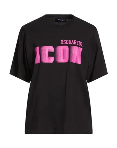 Dsquared2 Woman T-shirt Black Size M Cotton