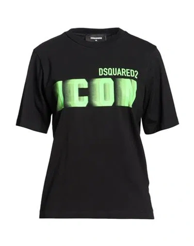 Dsquared2 Woman T-shirt Black Size S Cotton