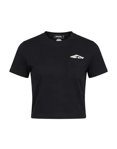 Dsquared2 Woman T-shirt Black Size Xs Cotton