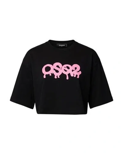 Dsquared2 Woman T-shirt Black Size Xs Cotton
