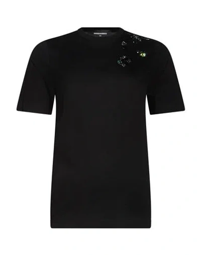 Dsquared2 Woman T-shirt Black Size Xs Cotton