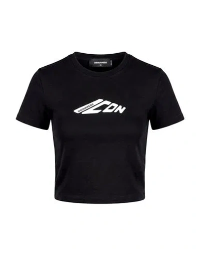 Dsquared2 Woman T-shirt Black Size Xxs Cotton