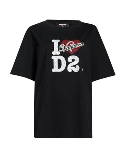 Dsquared2 Woman T-shirt Black Size Xxs Cotton