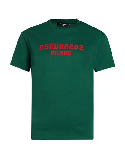 Dsquared2 Woman T-shirt Green Size L Cotton In Burgundy