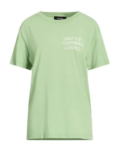 Dsquared2 Woman T-shirt Light Green Size S Cotton
