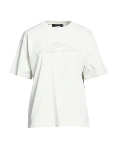 Dsquared2 Woman T-shirt Off White Size M Cotton