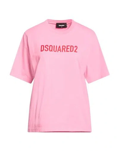 Dsquared2 Woman T-shirt Pink Size L Cotton