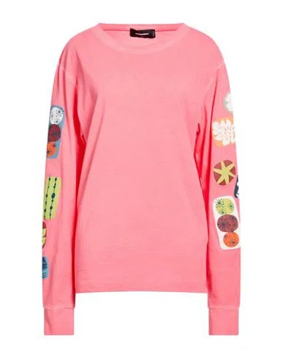 Dsquared2 Woman T-shirt Pink Size S Cotton In Multi