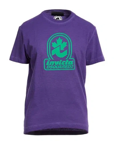 Dsquared2 Woman T-shirt Purple Size M Cotton