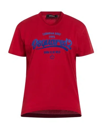 Dsquared2 Woman T-shirt Red Size S Cotton