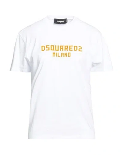 Dsquared2 Woman T-shirt White Size L Cotton