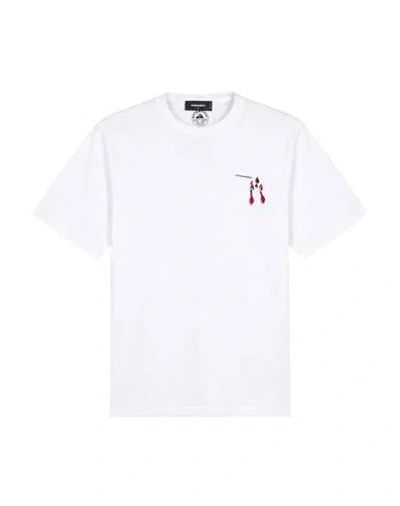 Dsquared2 Woman T-shirt White Size S Cotton, Glass, Brass