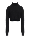 Dsquared2 Woman Turtleneck Black Size L Wool, Acrylic, Polyamide, Alpaca Wool, Cow Leather