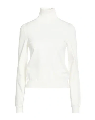 Dsquared2 Woman Turtleneck Ivory Size L Cotton, Wool, Polyacrylic, Polypropylene In White